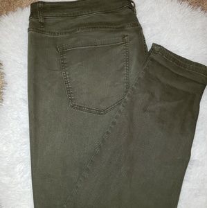 Lane Bryant Super Skinny Olive Green Denim Jeans